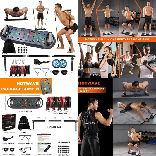 Portable Exercise Equipment with 16 Gym Accessories.