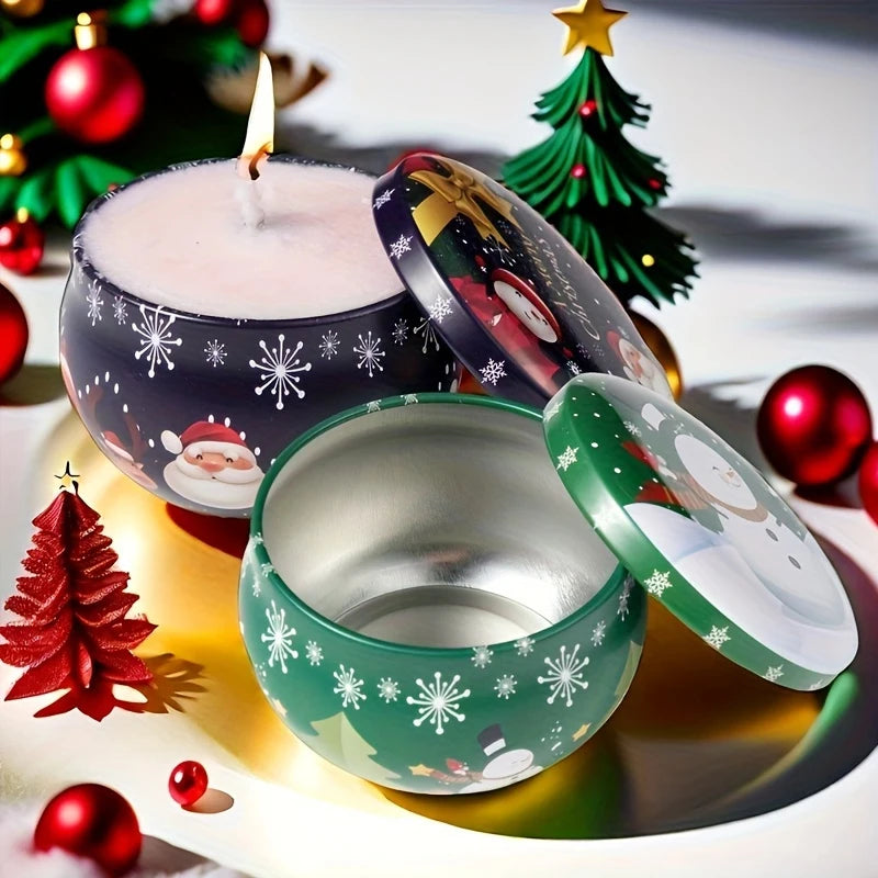 10 Pcs Festive Christmas Candle Jars.