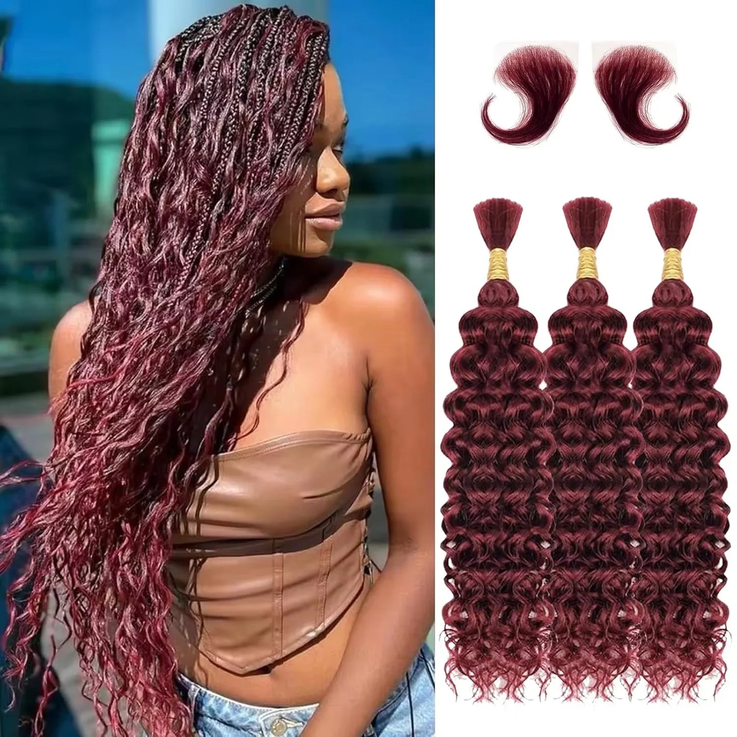 40 Inch Colored Water Deep Wave Curly Human Hair