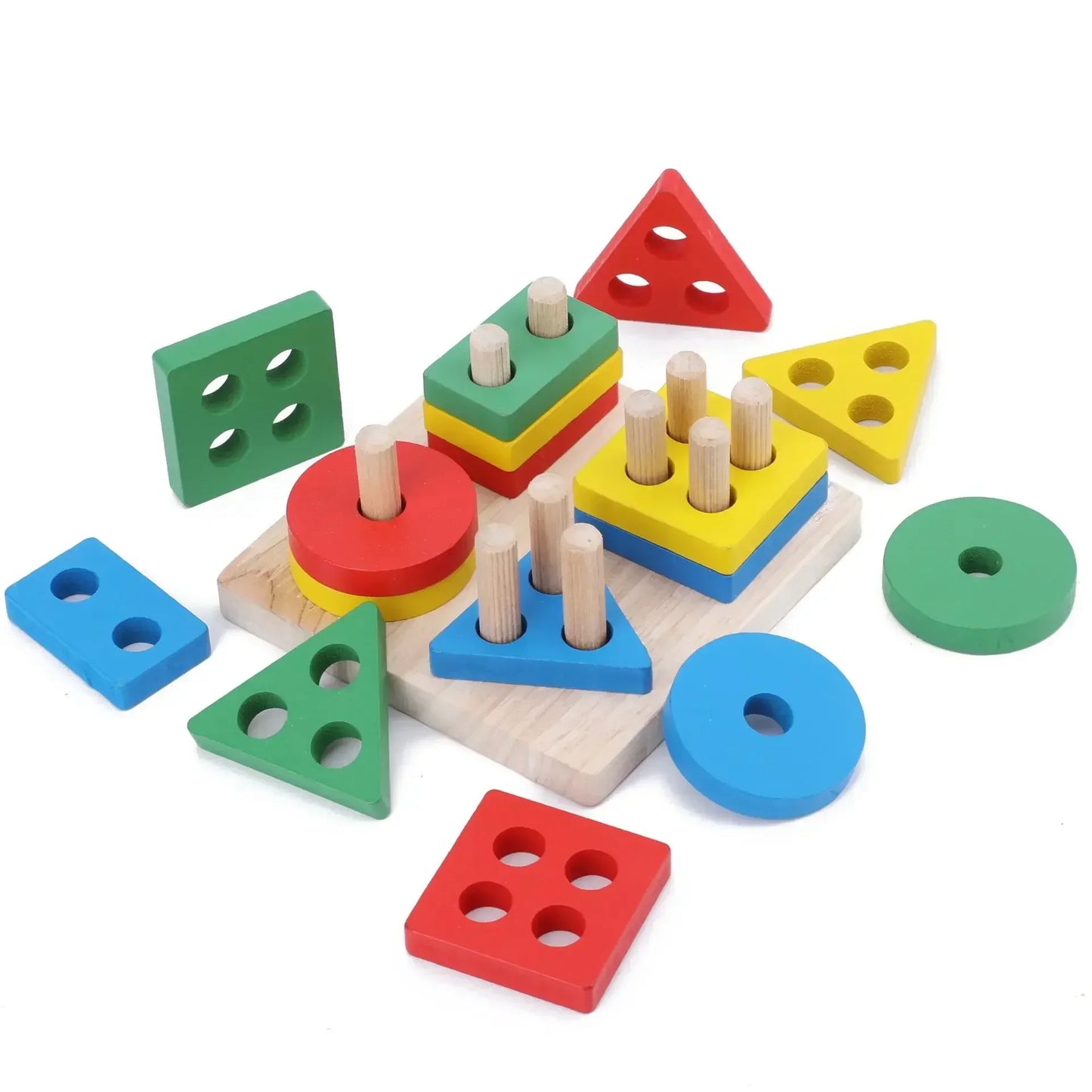 Montessori Wooden Shape Game.