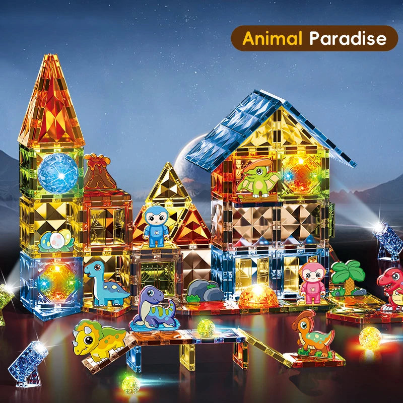 Lighting Magnetic Tiles.