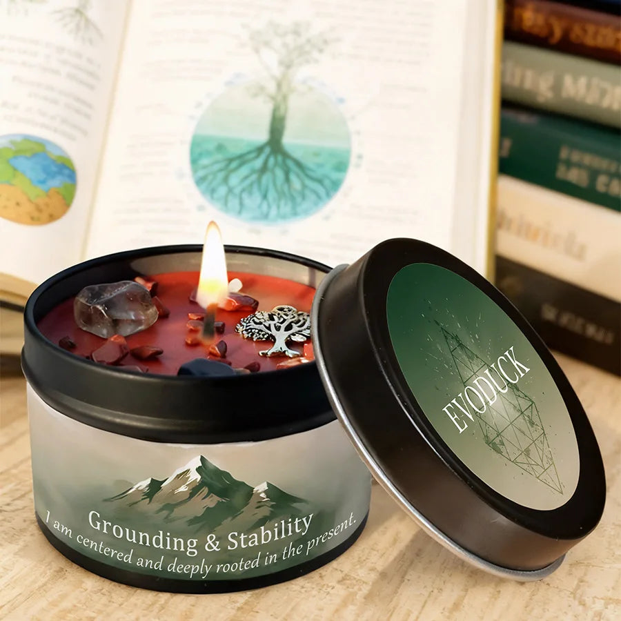 Scented Candle, with Crystals.