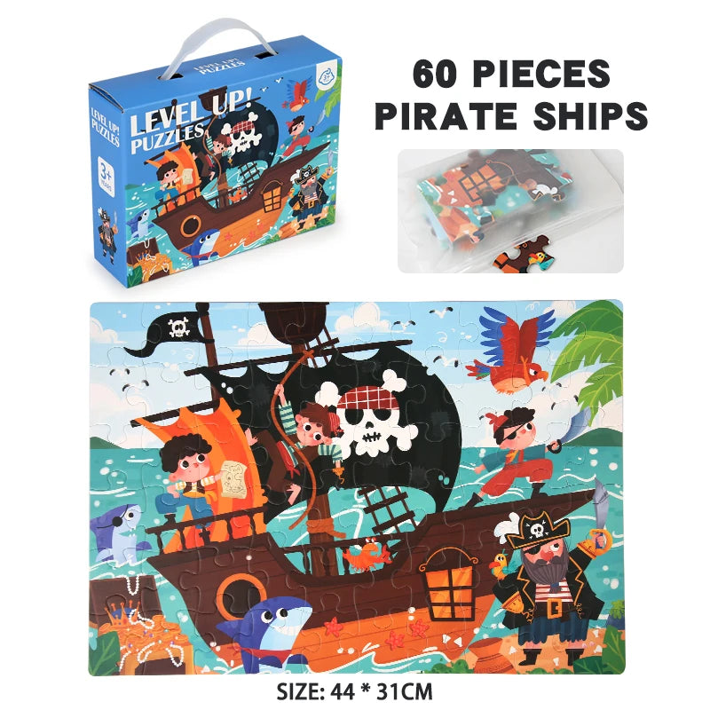 Montessori Kids cartoon puzzles.