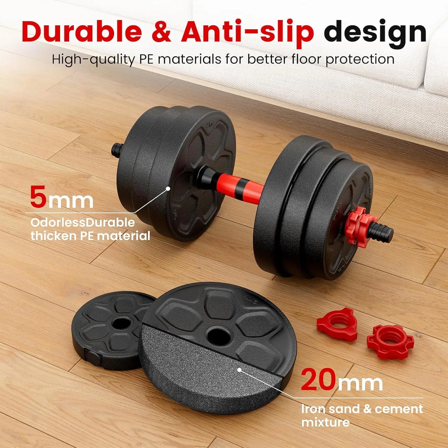 Adjustable Dumbbell Set, 20-90lbs.
