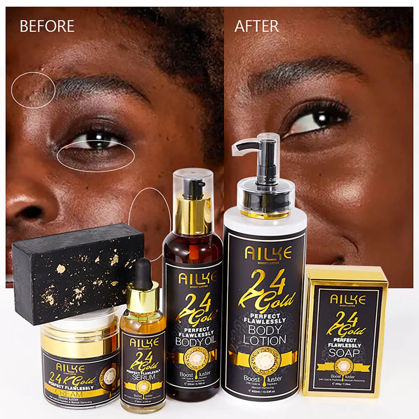 24k Gold Whitening Range For All Skin Types.