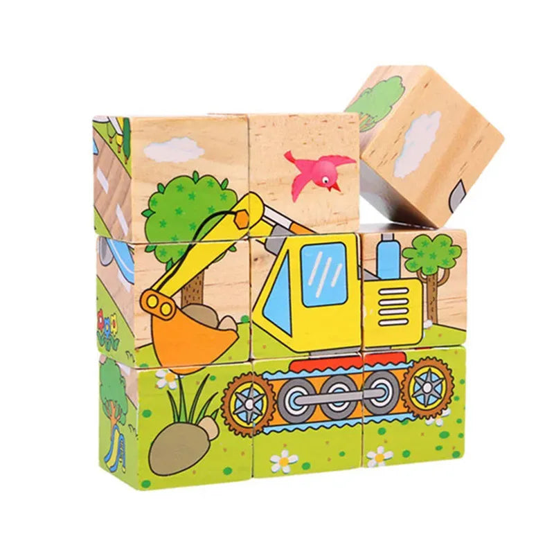 Wooden Blocks Six Sides, Three-Dimensional.