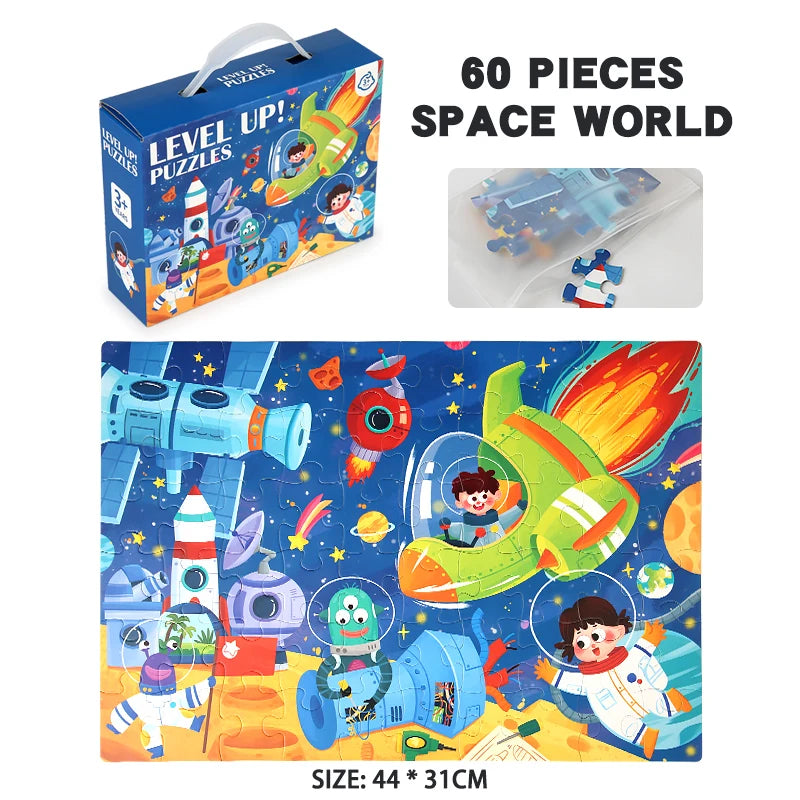 Montessori Kids cartoon puzzles.