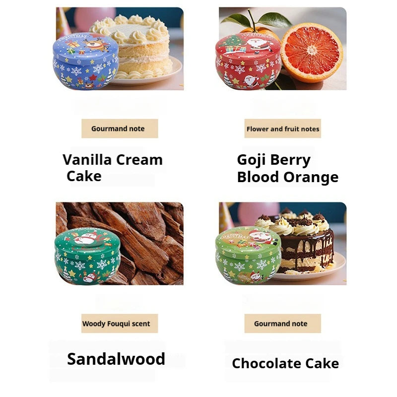 A Set of 8Pcs Christmas Candle Sets.