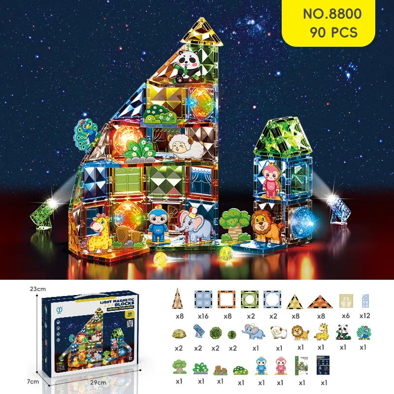 Lighting Magnetic Tiles.