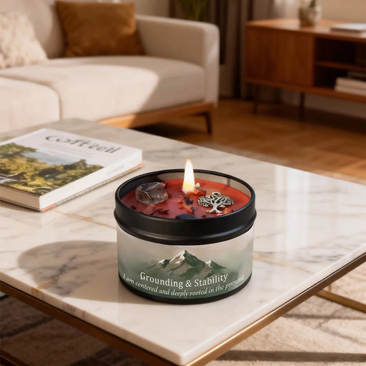 Scented Candle, with Crystals.