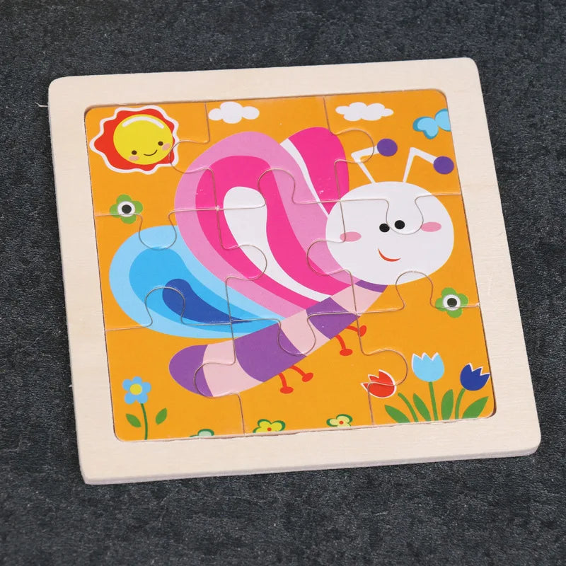 6pcs Small Wooden Jigsaw Puzzles For Kids.