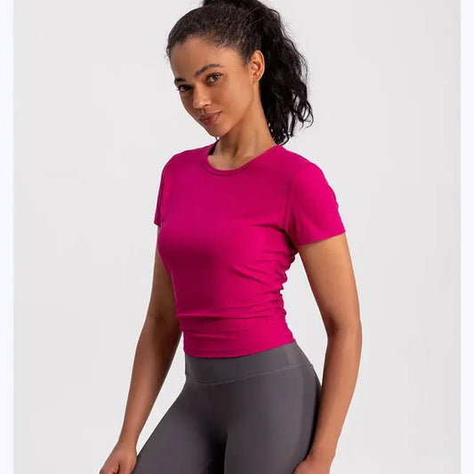 Women Seamless Yoga T-Shirt.