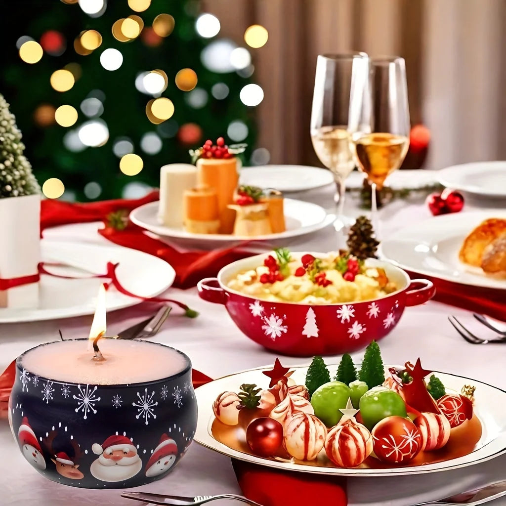 10 Pcs Festive Christmas Candle Jars.