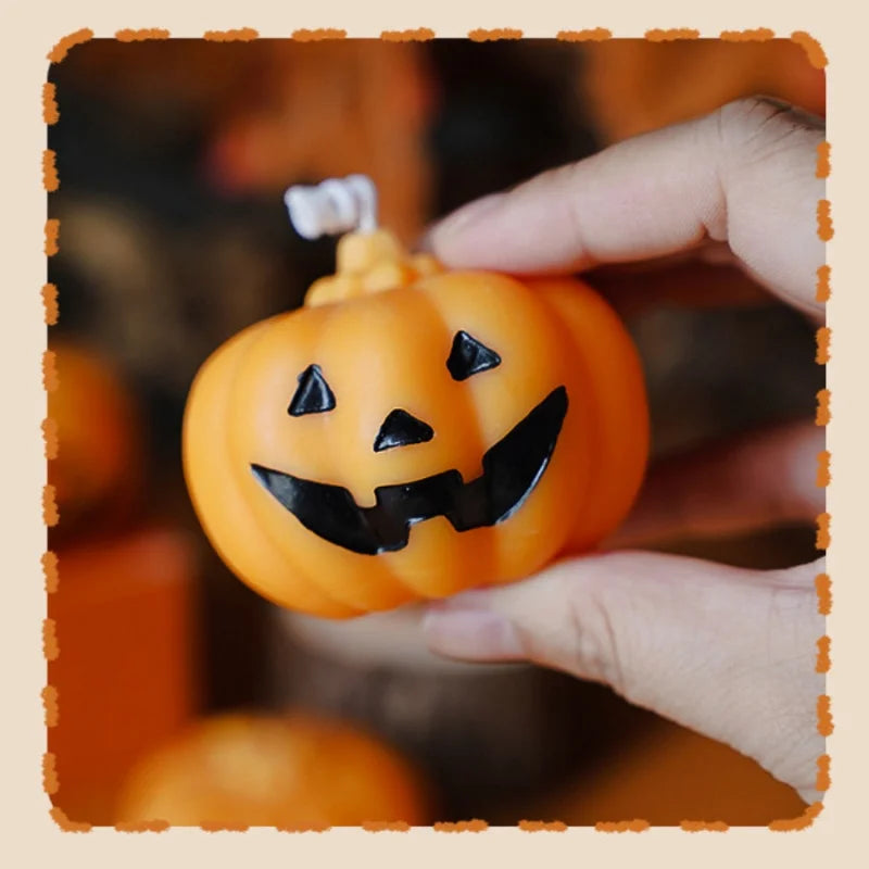 Halloween Pumpkin Skull Candles.