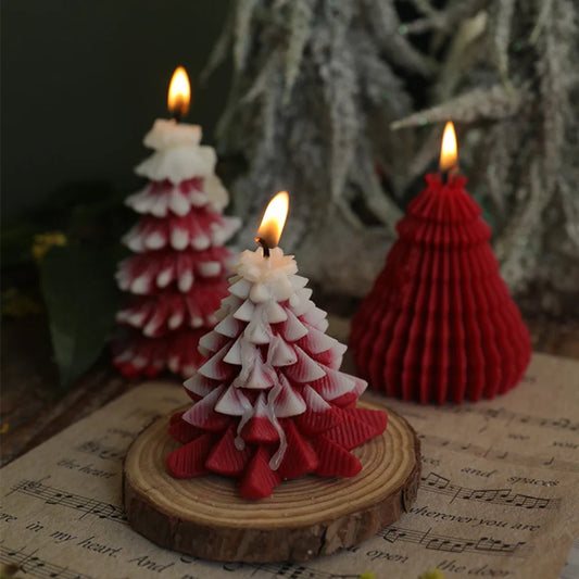 Handmade Christmas Tree Soy Wax Candle with Bell.