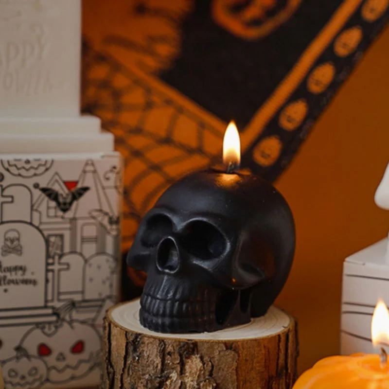 Halloween Pumpkin Skull Candles.
