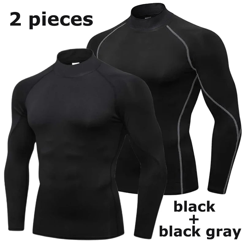 Men's Turtleneck Quick dry shirts.