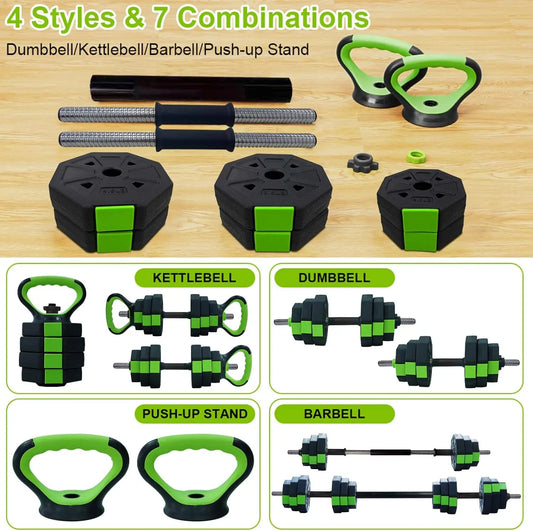4 in 1 Adjustable Kettlebell Set for home gym.